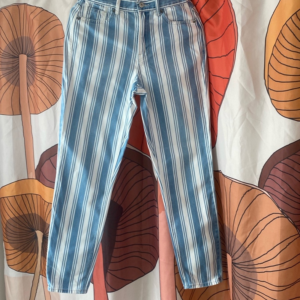 American Eagle striped MOM jeans